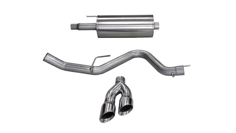 Ford F-150 Performance Exhaust - Single Side - CORSA Performance - Cat-Back Sport Single Side Dual 4in Tips - Polished - `15-`20